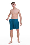 100% Mulberry Silk Boxer Shorts for Men - Peacock Blue
