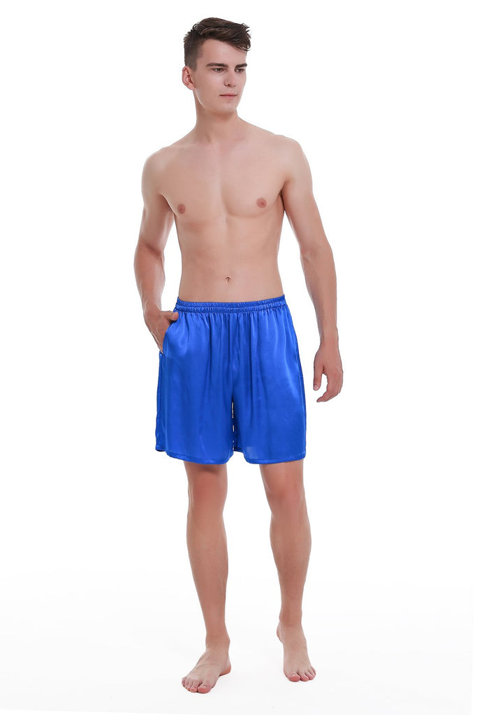 100 Mulberry Silk Boxer Shorts For Men Royal Blue Lepton Silk 5479