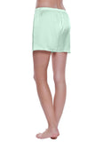 Womens 100% Mulberry Silk Shorts - Mint Green
