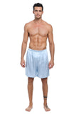 100% Mulberry Silk Boxer Shorts for Men - Light Blue