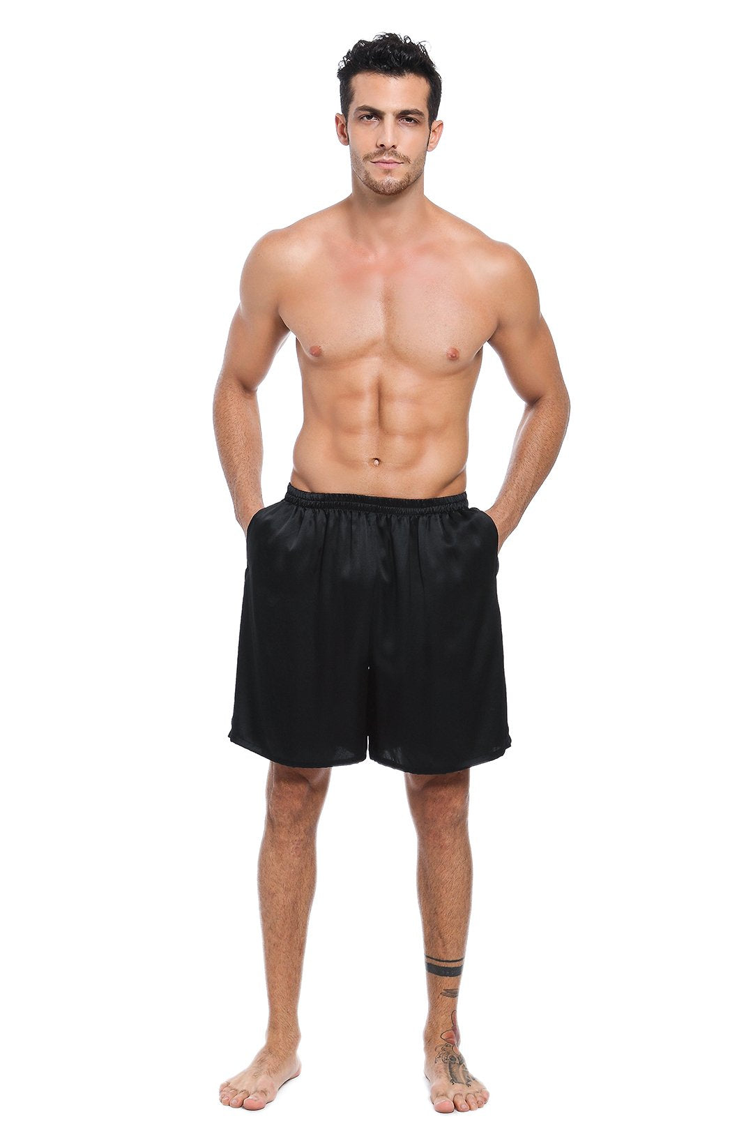 Men's 100% Organic Mulberry Silk Boxer Shorts - Luxury Underwear Breathable  and Comfortable (Country Club)