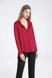 100% Mulberry Silk Blouse with Gift Box-Scarlett