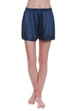 Womens 100% Mulberry Silk Shorts - Navy Blue