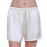 Womens 100% Mulberry Silk Shorts - Ivory