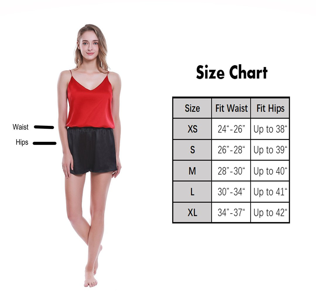 Women 100% Mulberry Silk Shorts/Boxers - Black – Lepton Silk