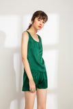 100% Mulberry Silk Tank (Tank only, Shorts not included) - Emerald