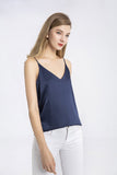 100% Premium Mulberry Silk Cami Top with Gift Box- Navy Blue