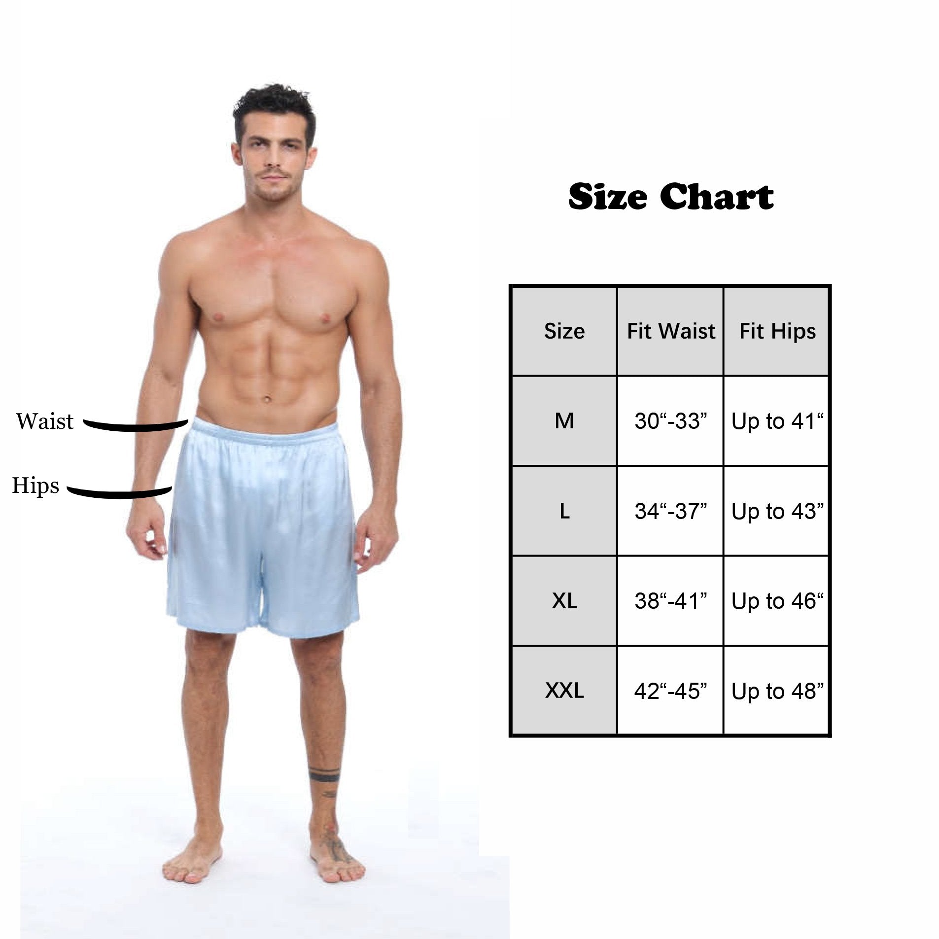 MANSPHIL Men's Silk White Blue Boxers Shorts with Pockets, Letter Print  Mulberry Silk Underwear Brief Sleep Shorts Lounge Pajamas, Small at   Men's Clothing store